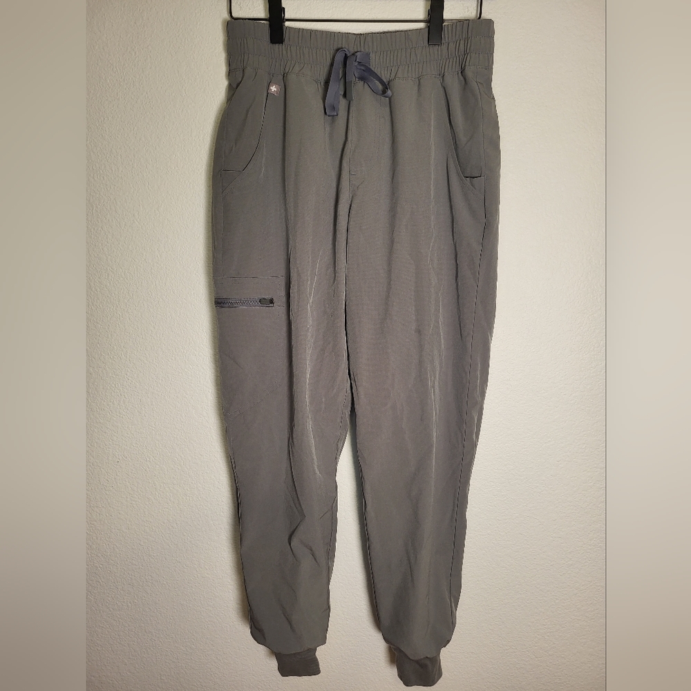 Figs Zamora High Waisted Fionlite lined Jogger Scrubs size XSmall Light Oak